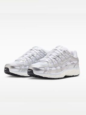 Nike P-6000 Shoes White Silver Size 6.5Y or Women’s Size 8
